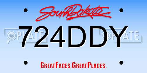 724DDY South Dakota License Plate