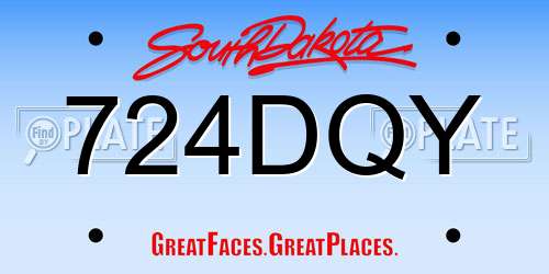 724DQY South Dakota License Plate