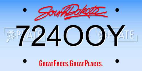 724OOY South Dakota License Plate