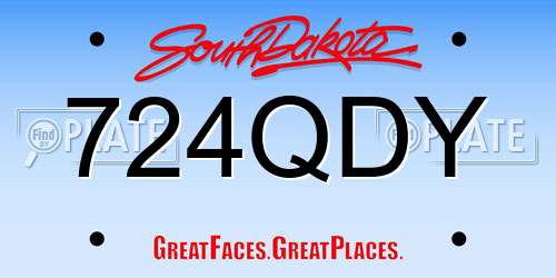 724QDY South Dakota License Plate