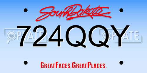 724QQY South Dakota License Plate