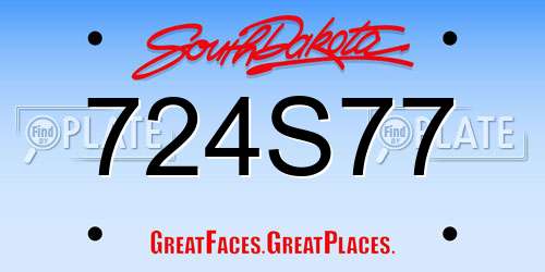 724S77 South Dakota License Plate