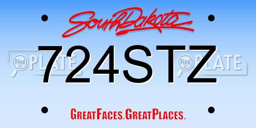 724STZ South Dakota License Plate