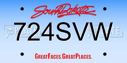 724SVW South Dakota License Plate