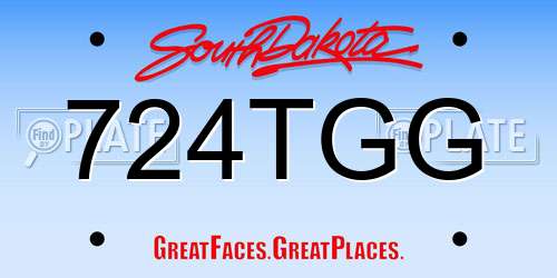 724TGG South Dakota License Plate