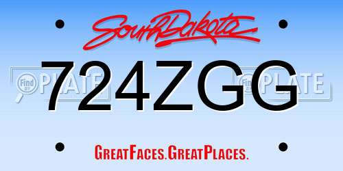 724ZGG South Dakota License Plate