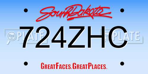 724ZHC South Dakota License Plate