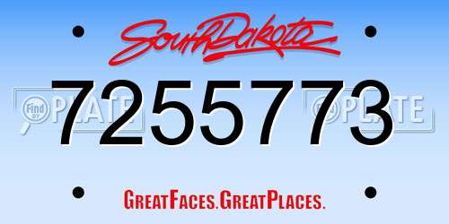 7255773 South Dakota License Plate