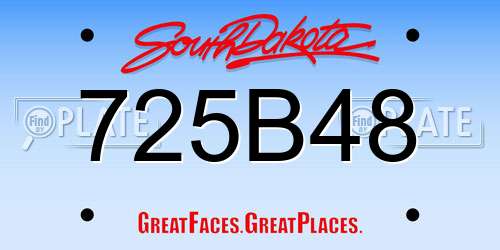 725B48 South Dakota License Plate