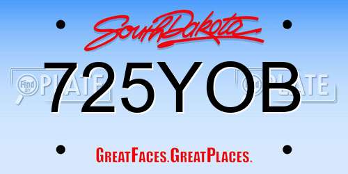 725YOB South Dakota License Plate