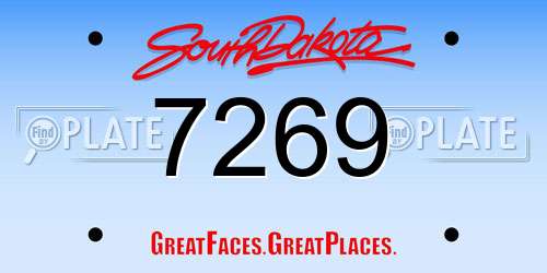 7269 South Dakota License Plate