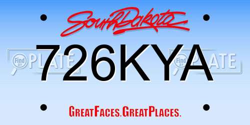 726KYA South Dakota License Plate