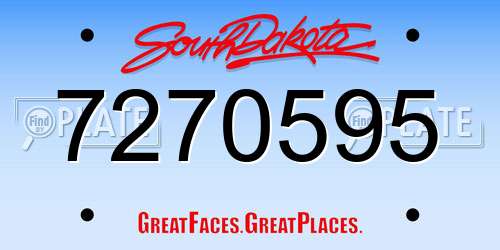7270595 South Dakota License Plate