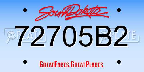72705B2 South Dakota License Plate