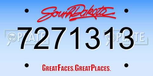 7271313 South Dakota License Plate