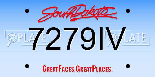 7279IV South Dakota License Plate