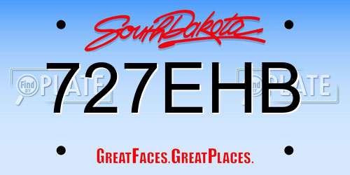 727EHB South Dakota License Plate