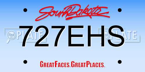 727EHS South Dakota License Plate