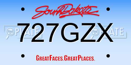 727GZX South Dakota License Plate