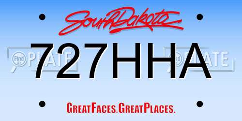 727HHA South Dakota License Plate