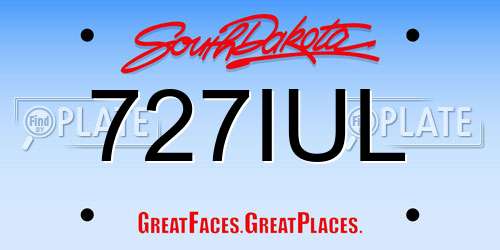 727IUL South Dakota License Plate