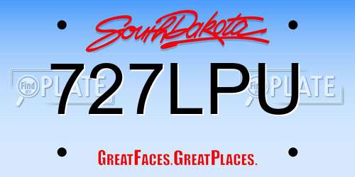 727LPU South Dakota License Plate