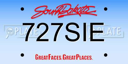 727SIE South Dakota License Plate