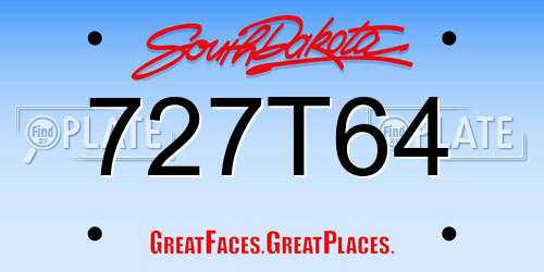 727T64 South Dakota License Plate