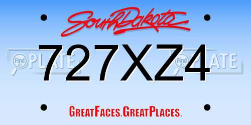 727XZ4 South Dakota License Plate