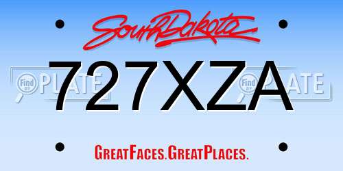 727XZA South Dakota License Plate