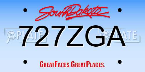 727ZGA South Dakota License Plate