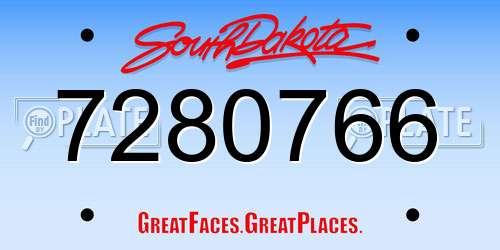 7280766 South Dakota License Plate