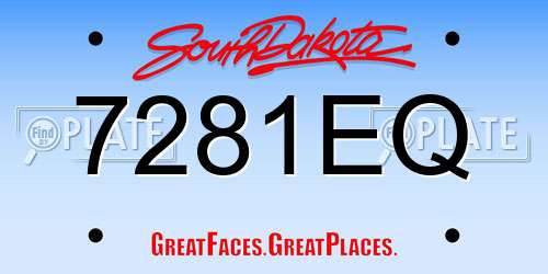 7281EQ South Dakota License Plate