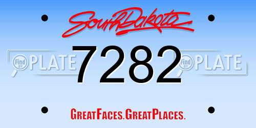 7282 South Dakota License Plate