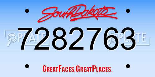 7282763 South Dakota License Plate