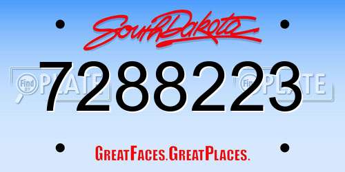 7288223 South Dakota License Plate