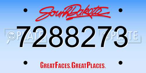 7288273 South Dakota License Plate