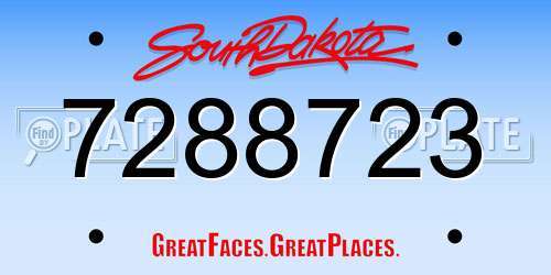 7288723 South Dakota License Plate