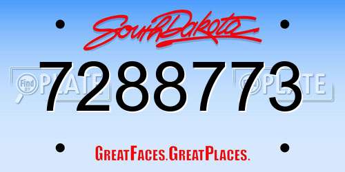7288773 South Dakota License Plate