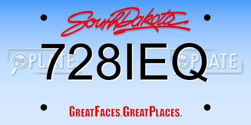 728IEQ South Dakota License Plate