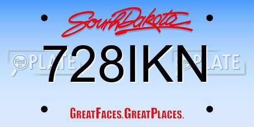728IKN South Dakota License Plate