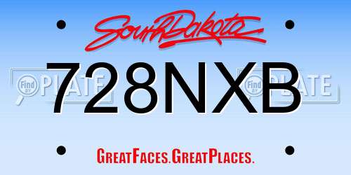 728NXB South Dakota License Plate