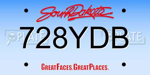 728YDB South Dakota License Plate