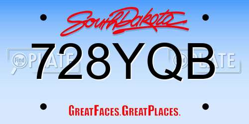 728YQB South Dakota License Plate