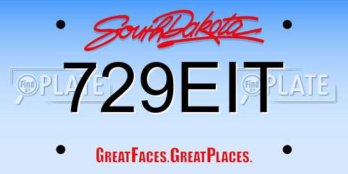 729EIT South Dakota License Plate