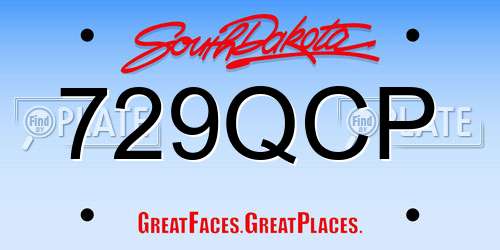 729QCP South Dakota License Plate
