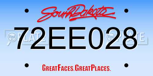 72EE028 South Dakota License Plate