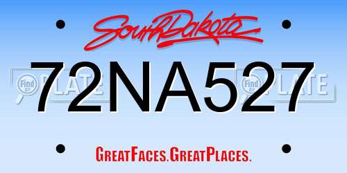 72NA527 South Dakota License Plate