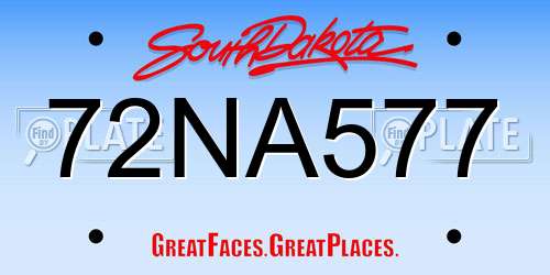 72NA577 South Dakota License Plate