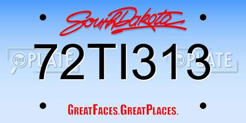 72TI313 South Dakota License Plate
